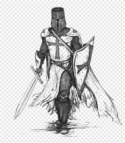 Medieval Black Knight Drawings
