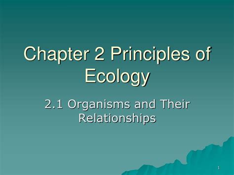Ppt Chapter 2 Principles Of Ecology Powerpoint Presentation Free