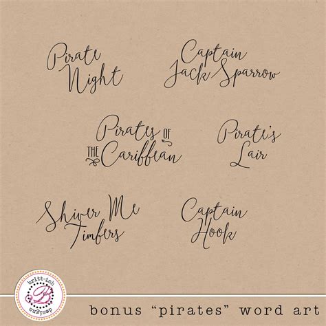Free Pirates Word Art By Britt Ish Designs Perfect For Your Magical