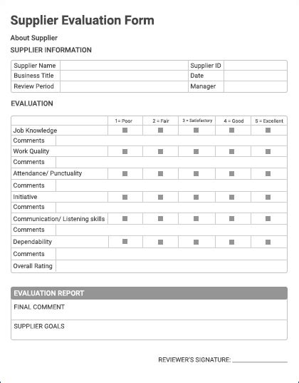 Supplier Evaluation Form Examples With Free Templates Questionpro