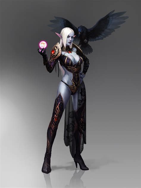 Dark Elf Cheng Gong Dark Elf Elves Fantasy Fantasy Art Women