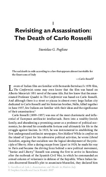 Pdf Revisiting An Assassination The Death Of Carlo Rosselli