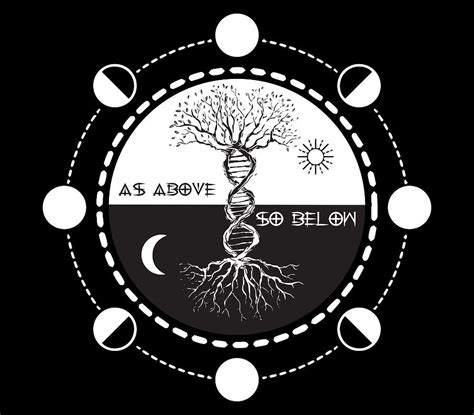 As Above So Below Dna Tree Of Life Magic Alchemy Occult T Digital
