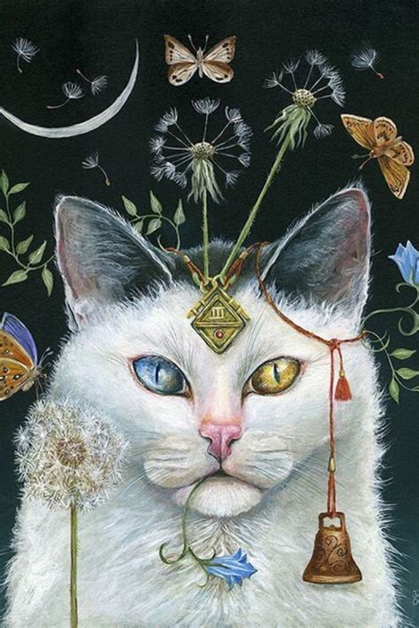 Witches Familiars Cat Artwork Cat Painting Animal Art