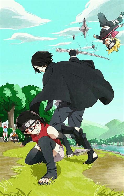 Sasuke Training Sarada And Boruto Naruto Shippuden Anime Anime Naruto Naruto Sasuke Sakura