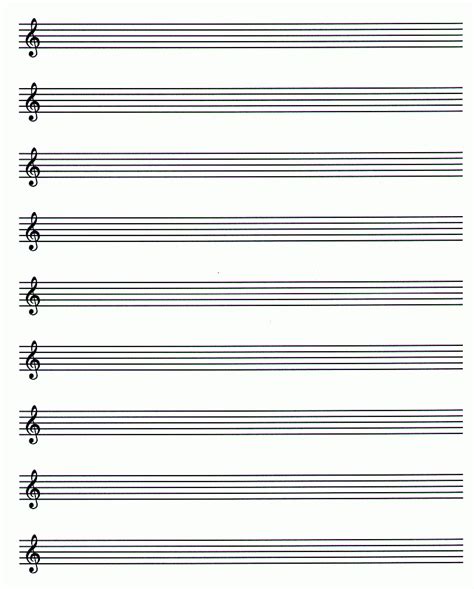 Free Printable Music Staff Paper