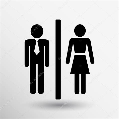 Man Woman Restroom Sign Icon Vector Button Logo Symbol Concept Stock