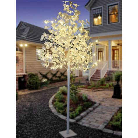 Lightshare 6 Ft White Maple Tree With Led Lights With Remote Control
