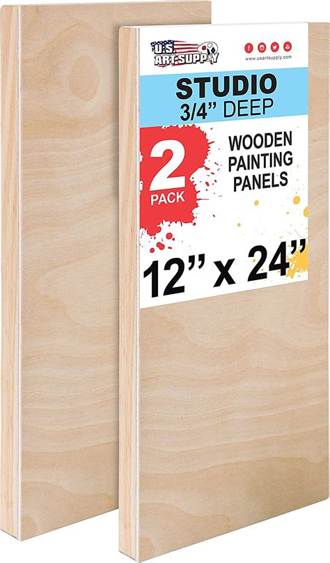 Us Art Supply 12 X 24 Birch Wood Paint Pouring Panel