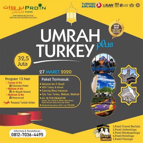 Umroh Plus Turki 2020 Proin Travel Riau Airlines