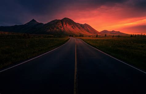 Wallpaper Landscape Nature Road Mountains Sky Clouds Sunset