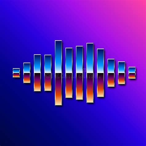 80s Styled Chrome Sound Wave Stock Vector Illustration Of Retro