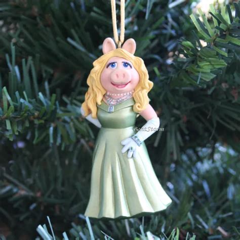 Custom Disney Muppets Miss Piggy Green Dress Christmas Ornament Pvc New