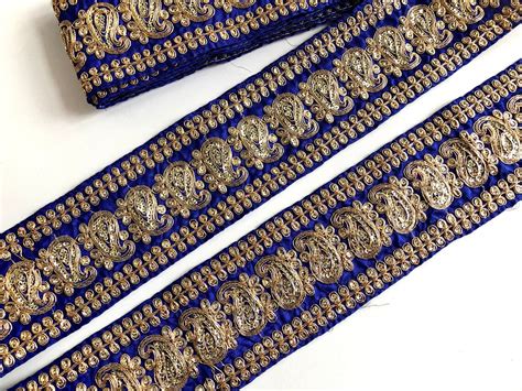 Embroidered Indian Trim By The Yard Indian Fabric Trim Sari Etsy
