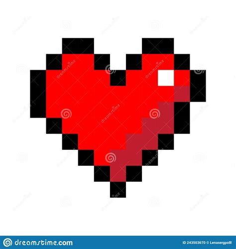 Pixel Heart For Celebration Decoration Design Vector Red Cute Pixel