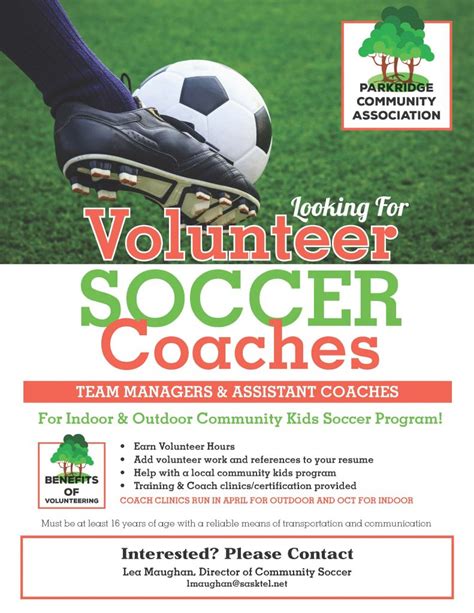 Volunteer Soccer Coaches Team Managers And Assistant Coaches Needed