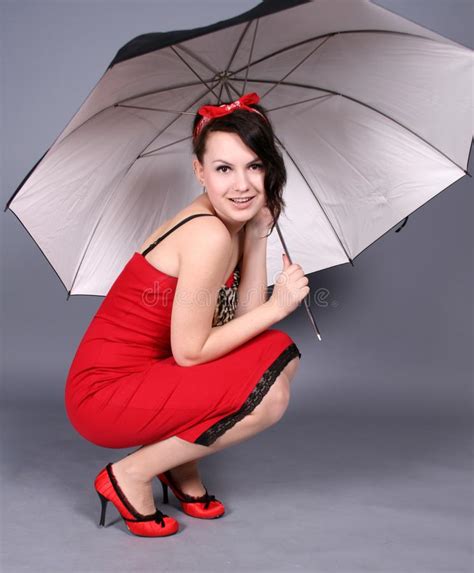 Girl With Red Umbrella Picture Image 2562995