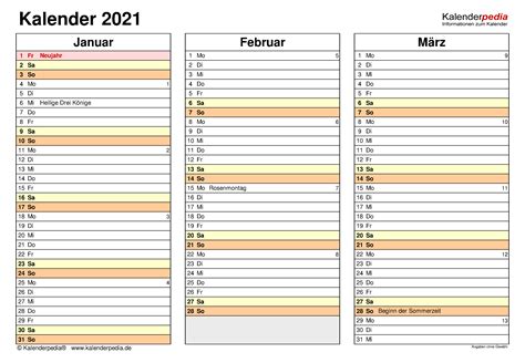 Kalender 2021 Zum Ausdrucken Als Pdf 19 Vorlagen Kostenlos