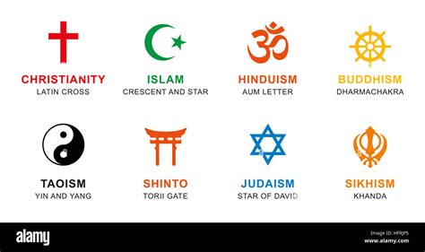Farbige Welt Religion Symbole Anzeichen Einer Großen Religiösen