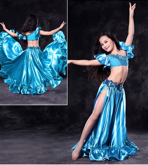 Rt123 Wuchieal Satin And Spandex Kids Belly Dance Performance Costume