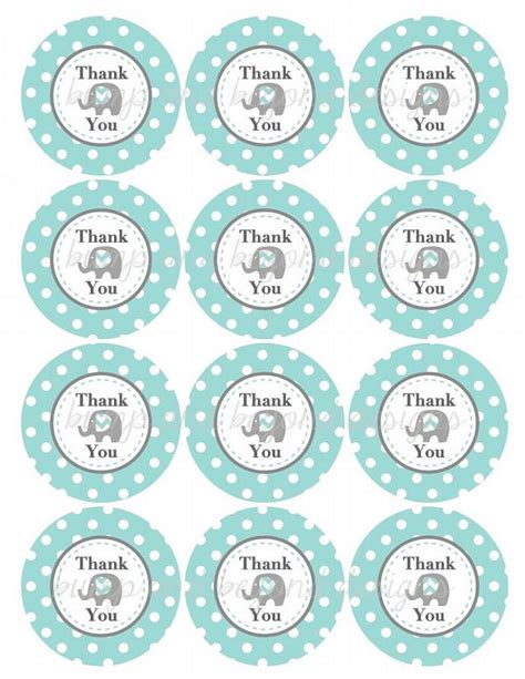 Show your baby shower guests your appreciation by using these thank you tags tied to a nice party gift. Printable Elephant Thank You Tags Boy | bumpandbeyonddesigns