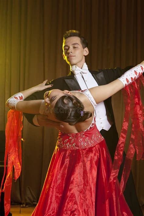 Beautiful Couple In The Active Ballroom Dance Stock Photo Image Of