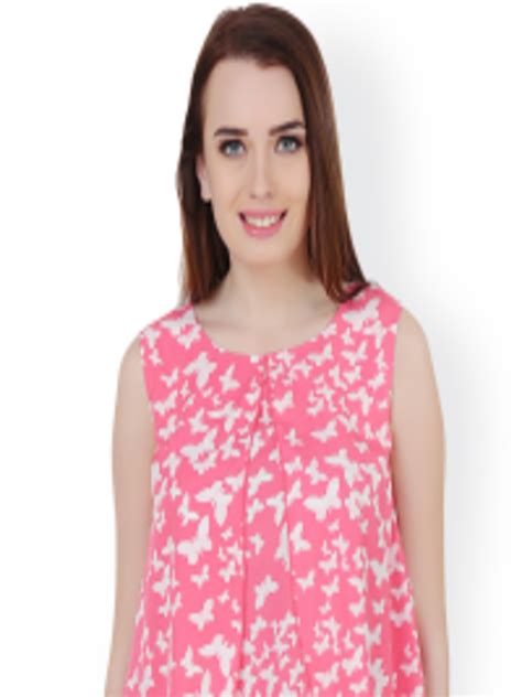 Buy Cherymoya Pink Butterfly Print Layered Top Tops For Women 1249962