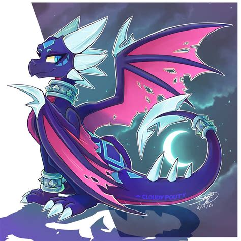 Guardian Of Night By Cloudypouty On Deviantart Spyro And Cynder Dragon