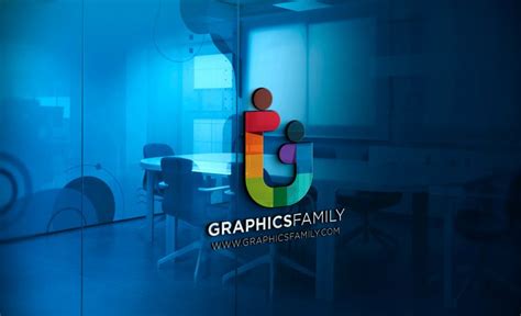 logo mockup  office glass wall graphicsfamily