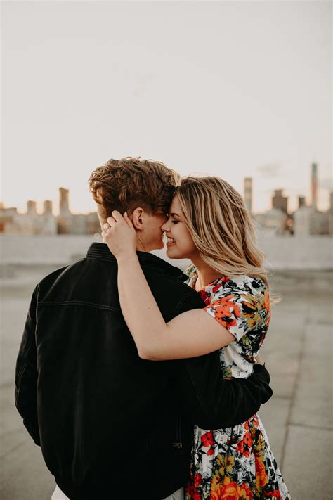 Los Angeles Rooftop Engagement Session Bayli And Ben Emily Magers Photography Photo Poses