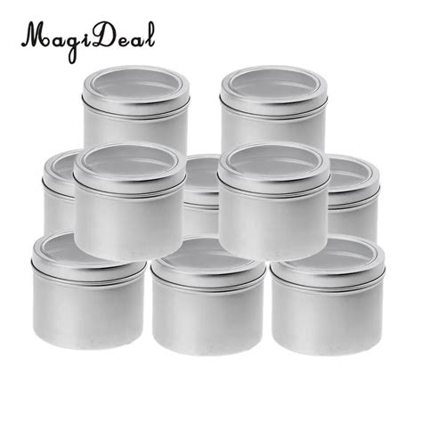 10 Aluminum Tin Jar 100ml Cosmetic Container Round Tin Can With Screw