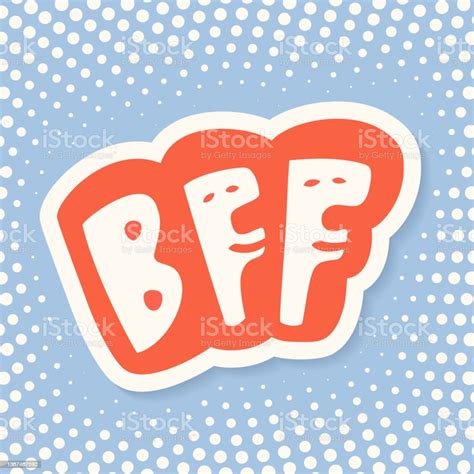 Bff Best Friends Forever Vector Lettering Card Stock Illustration