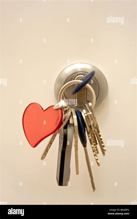 Door Lock With Keys Stock Photo Alamy
