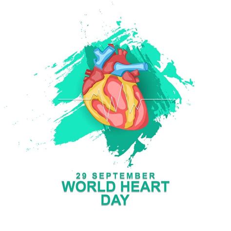 Premium Vector World Heart Day Celebrated Every 29 September Greeting