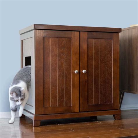 Deluxe Cat Litterbox Cabinet Cottage Style Catsplay Superstore