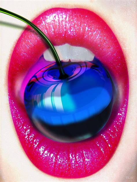 Cherry Lips Blue Cherry Lipstick Art Lip Art Lip Wallpaper Pink