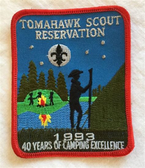 Boy Scout Tomahawk Scout Reservation Patch Years Camping Excellence Ebay