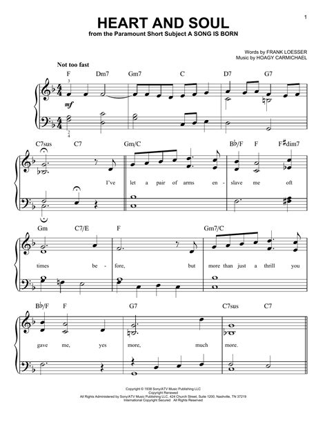 Heart And Soul Sheet Music By Hoagy Carmichael Easy Piano 69964