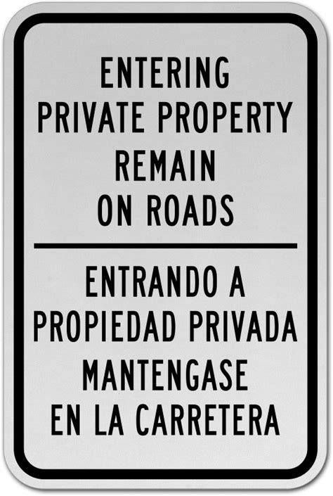 Bilingual Colorado Private Property Access Road Sign Save 10