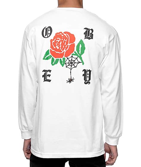 Obey Spider Rose White Long Sleeve T Shirt Zumiez