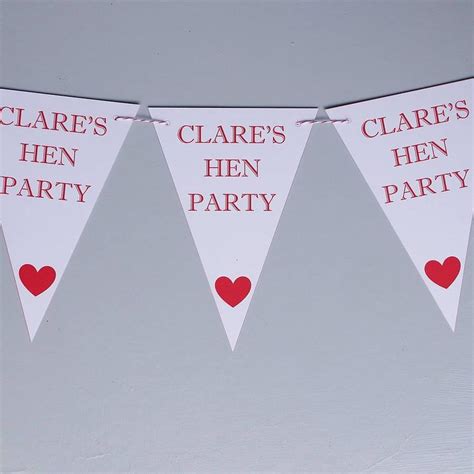 Hen Party Bunting Hen Do Hen Night By Daisyley Designs Hen Party