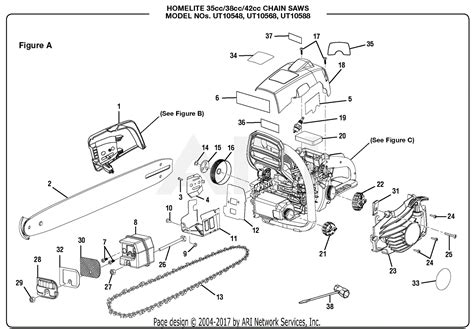 Homelite Ut10548 14 In 35cc Chain Saw Parts Diagram For Figure A