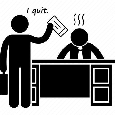Employee Job Letter Quit Resign Resignation Staff Icon