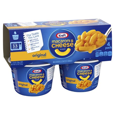 Kraft Easy Mac Original Flavor Macaroni And Cheese 4 Ct Cups Macaroni