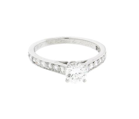 Cartier 75 Carat V1 F Engagement Ring In Platinum Size 45 Ebay