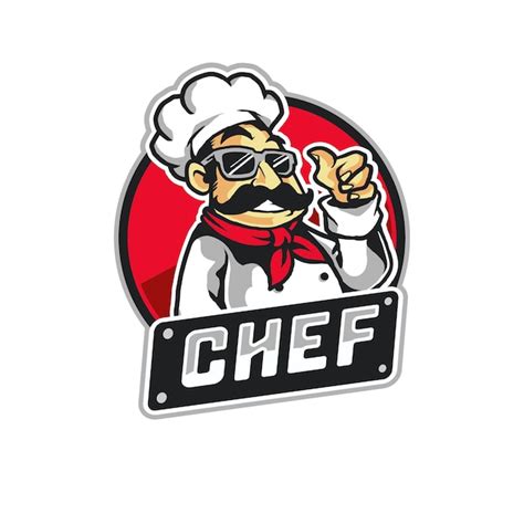 Cool Chef Cooking Mascot Logo Illustration Vector Premium