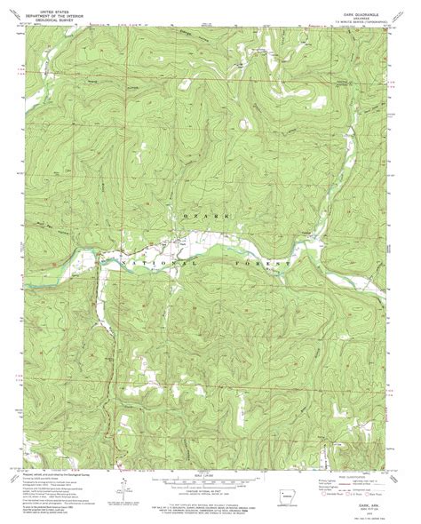 Oark Topographic Map 124000 Scale Arkansas