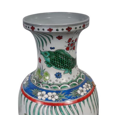 20th Century Chinese Porcelain Koi Fish Vases A Pair Chairish