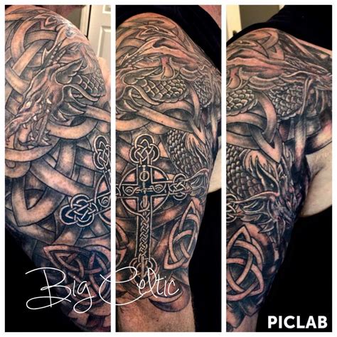Celtic Half Sleeve Black And Grey Tattoos Grey Tattoo Tribal Tattoos