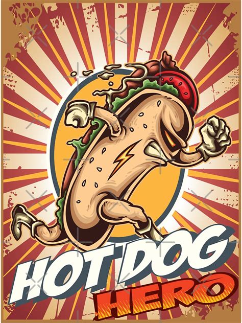 Hot Dog Hero Superhero Love Eating Hotdogs Sticker For Sale By